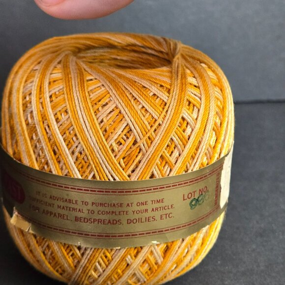 J&P Coats Knit-Cro-Sheen Crochet Thread 200 Yards Mercerized Cotton Yellow Cream - Picture 4 of 8